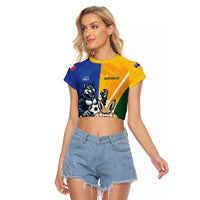 Custom Italy And Australia Soccer Raglan Cropped T Shirt Gli Azzurri Vs Socceroos