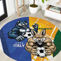 Italy And Australia Soccer Round Carpet Gli Azzurri Vs Socceroos