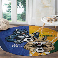 Italy And Australia Soccer Round Carpet Gli Azzurri Vs Socceroos