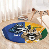 Italy And Australia Soccer Round Carpet Gli Azzurri Vs Socceroos