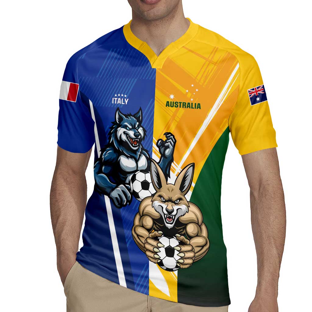 Custom Italy And Australia Soccer Rugby Jersey Gli Azzurri Vs Socceroos