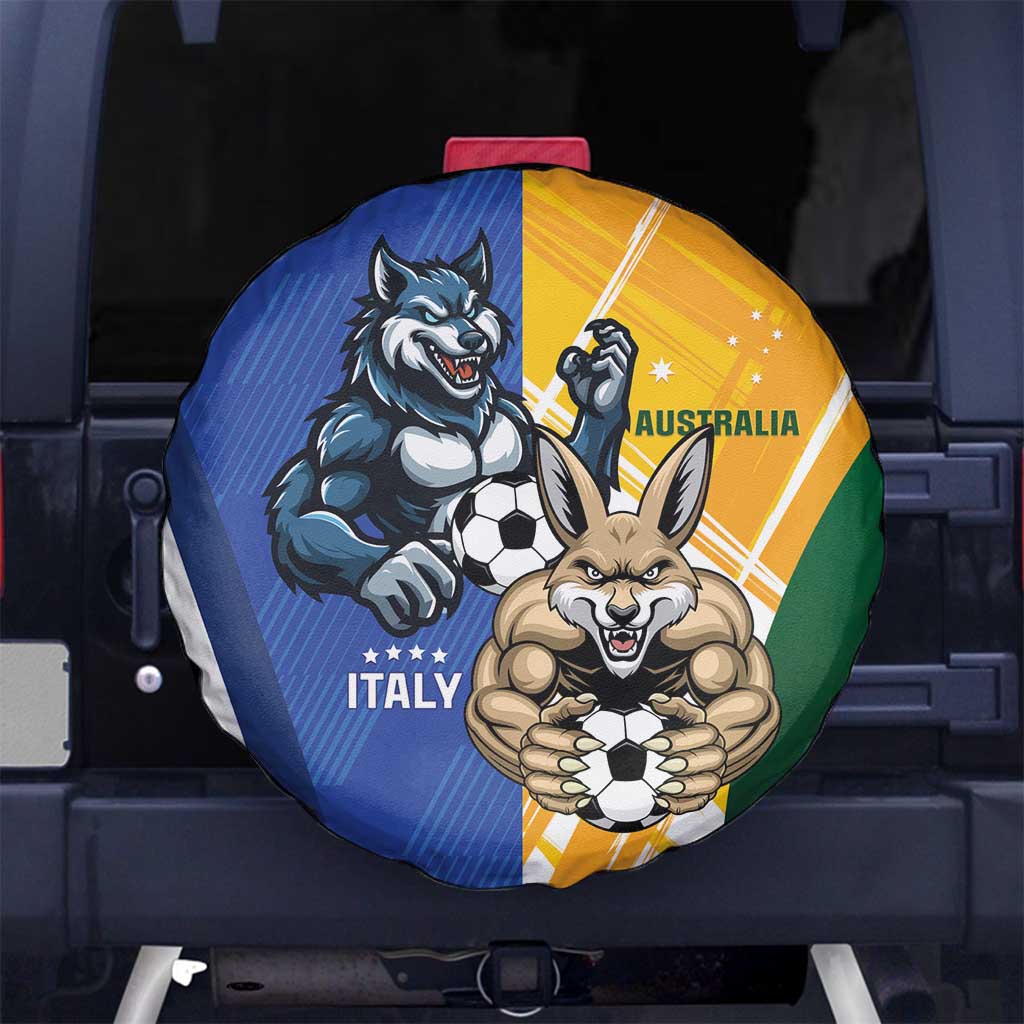 Italy And Australia Soccer Spare Tire Cover Gli Azzurri Vs Socceroos