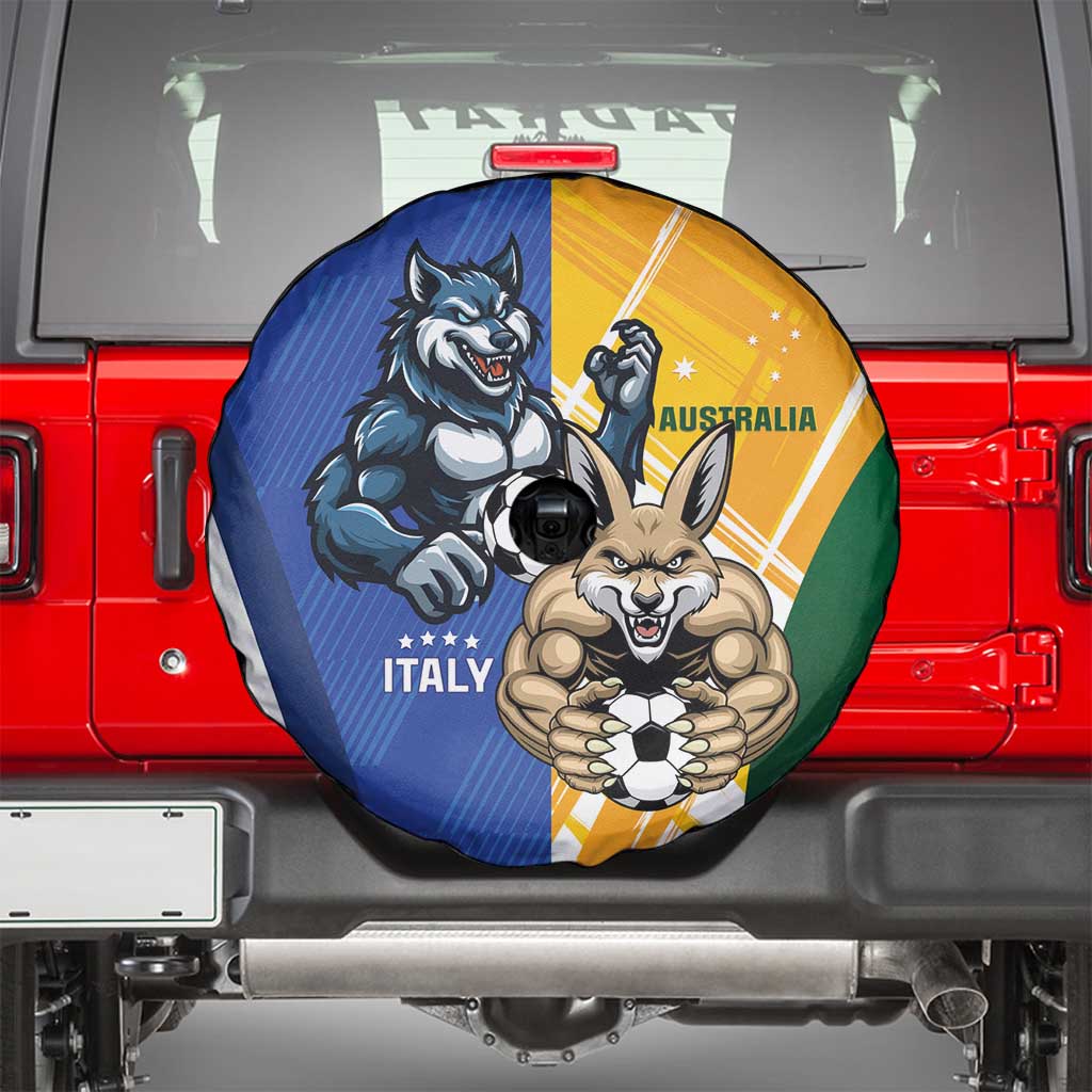 Italy And Australia Soccer Spare Tire Cover Gli Azzurri Vs Socceroos