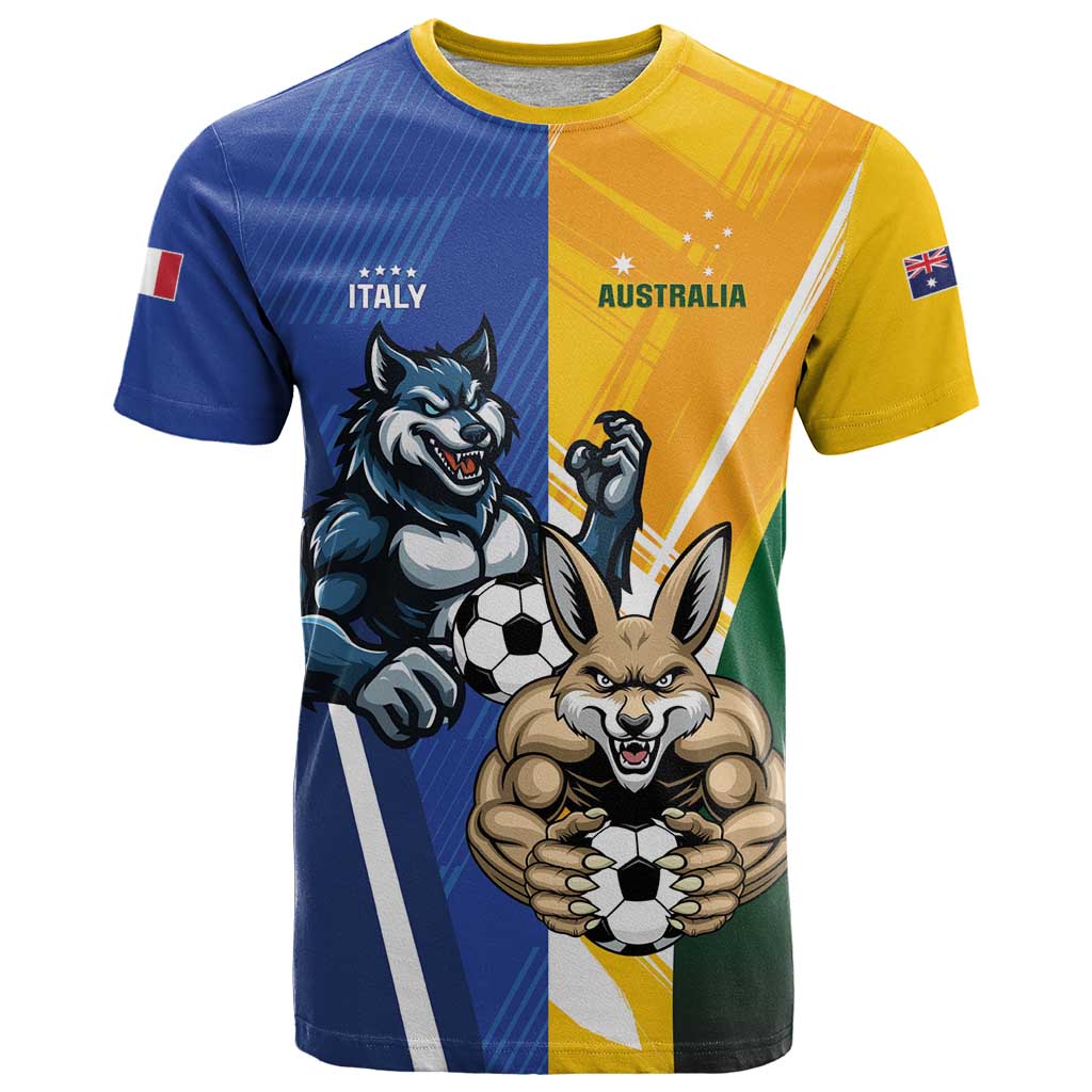 Custom Italy And Australia Soccer T Shirt Gli Azzurri Vs Socceroos
