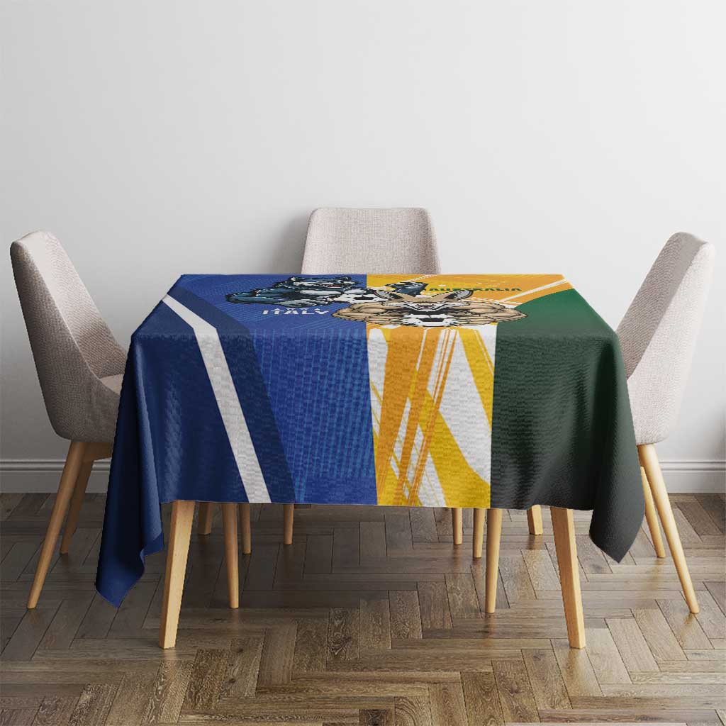 Italy And Australia Soccer Tablecloth Gli Azzurri Vs Socceroos