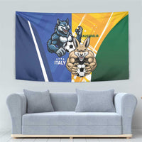Italy And Australia Soccer Tapestry Gli Azzurri Vs Socceroos