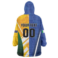 Custom Italy And Australia Soccer Wearable Blanket Hoodie Gli Azzurri Vs Socceroos
