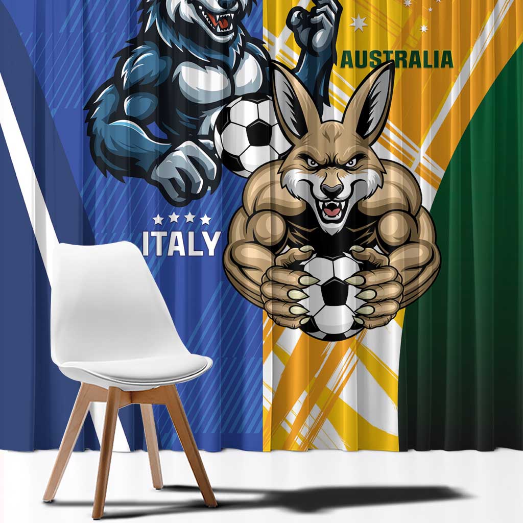 Italy And Australia Soccer Window Curtain Gli Azzurri Vs Socceroos