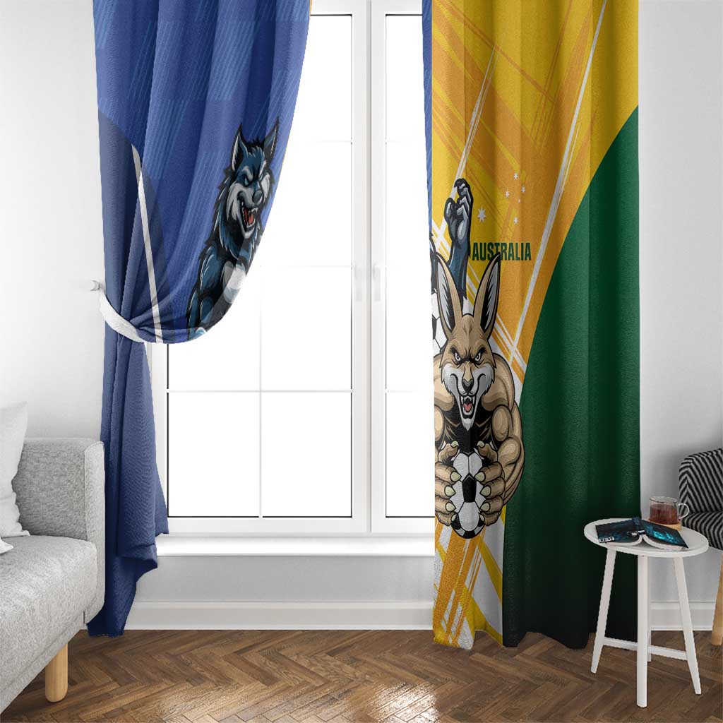 Italy And Australia Soccer Window Curtain Gli Azzurri Vs Socceroos