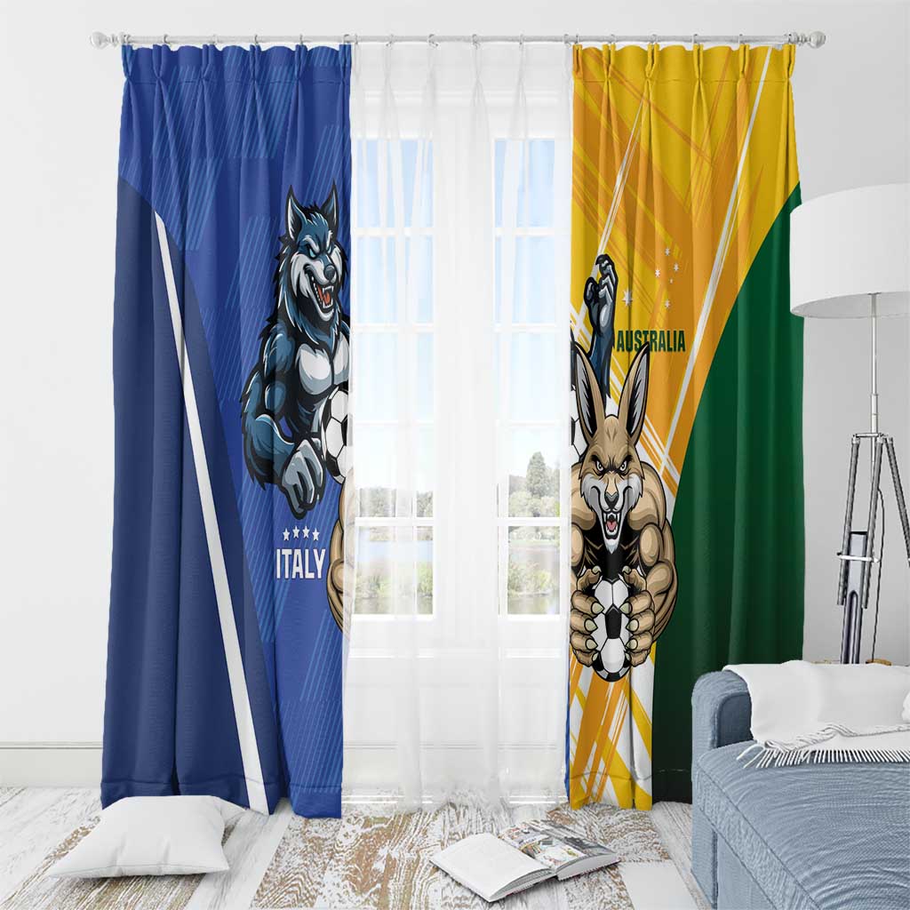 Italy And Australia Soccer Window Curtain Gli Azzurri Vs Socceroos