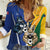 Custom Italy And Australia Soccer Women Casual Shirt Gli Azzurri Vs Socceroos