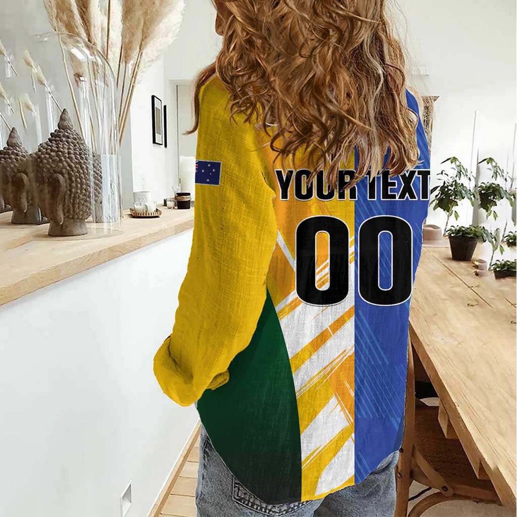 Custom Italy And Australia Soccer Women Casual Shirt Gli Azzurri Vs Socceroos