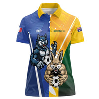 Custom Italy And Australia Soccer Women Polo Shirt Gli Azzurri Vs Socceroos