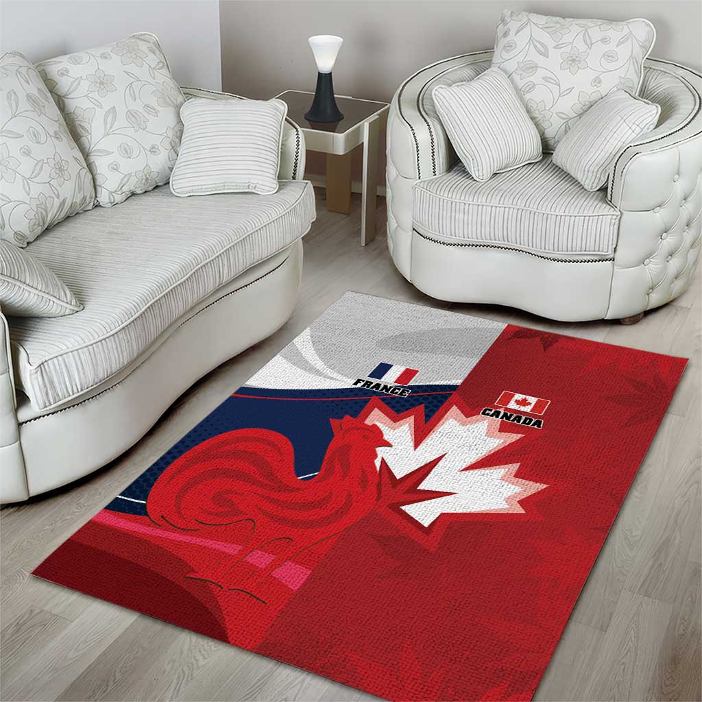 Rugby France And Canada Area Rug Le XV de France Vs Canucks