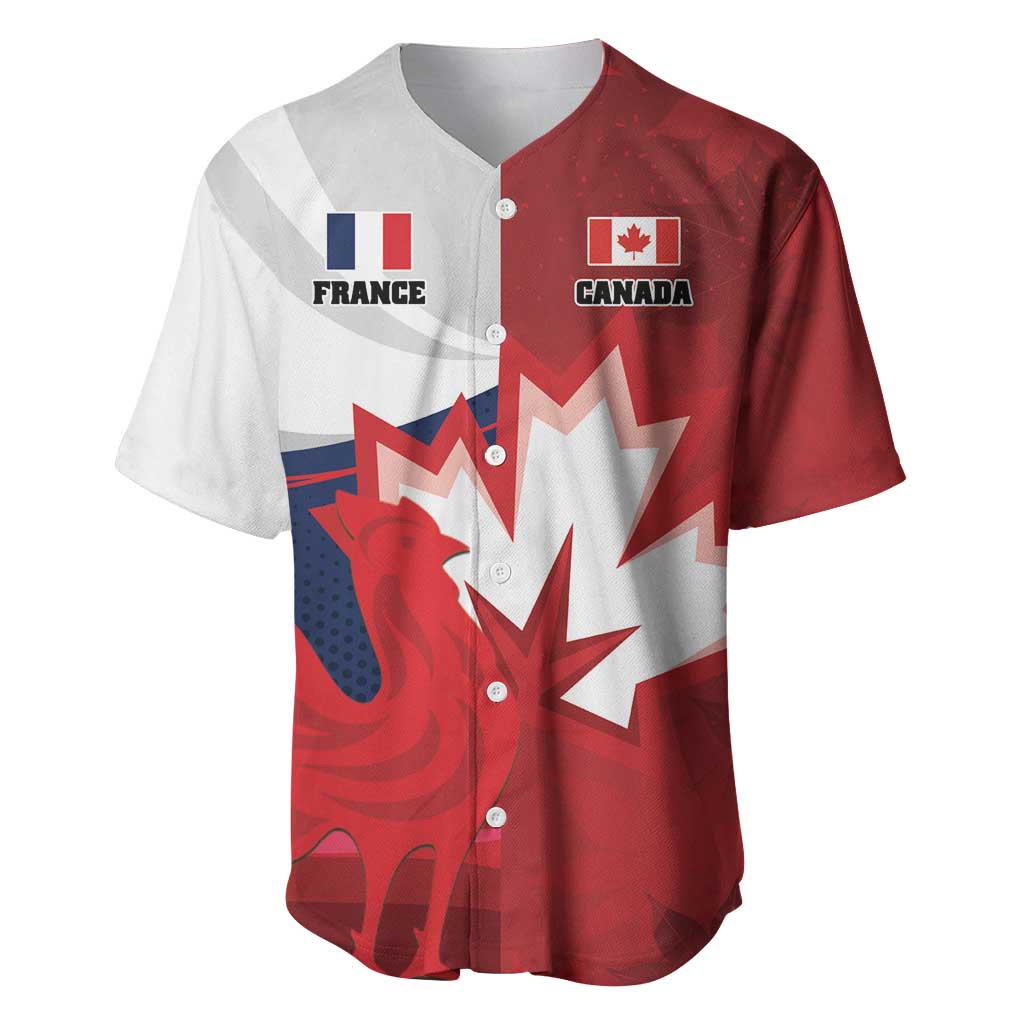 Custom Rugby France And Canada Baseball Jersey Le XV de France Vs Canucks