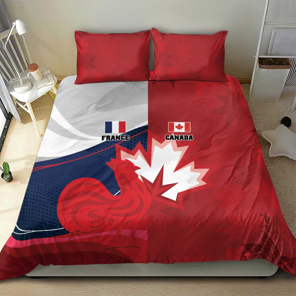 Rugby France And Canada Bedding Set Le XV de France Vs Canucks