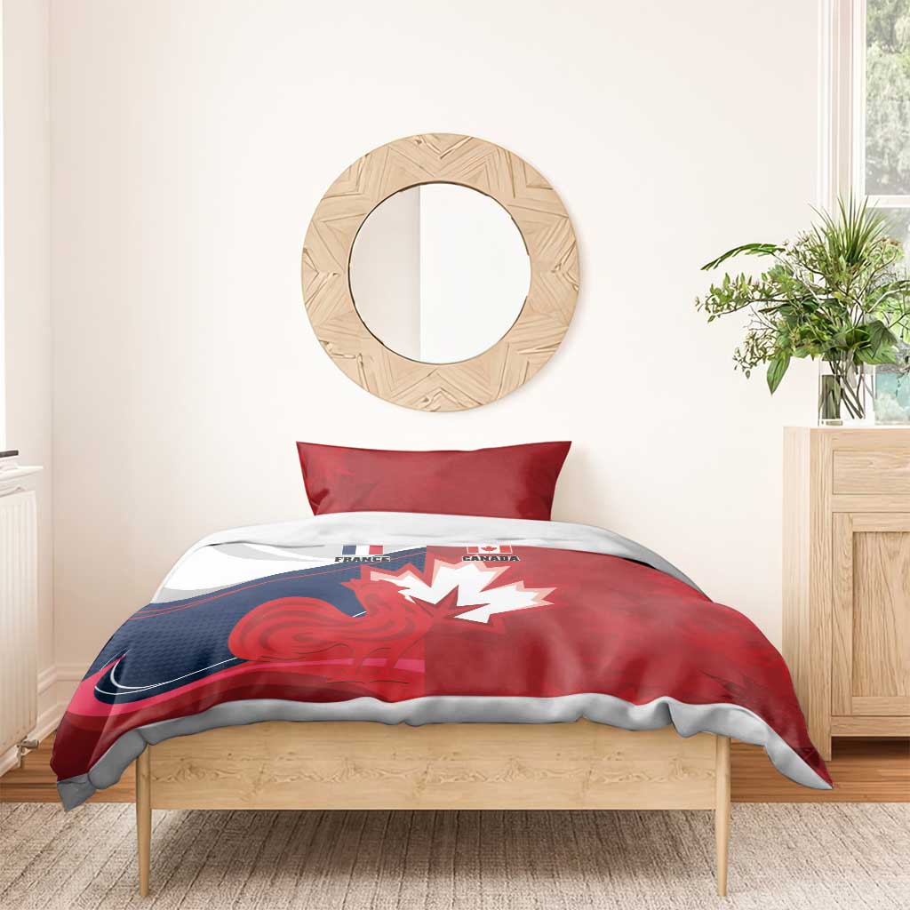 Rugby France And Canada Bedding Set Le XV de France Vs Canucks