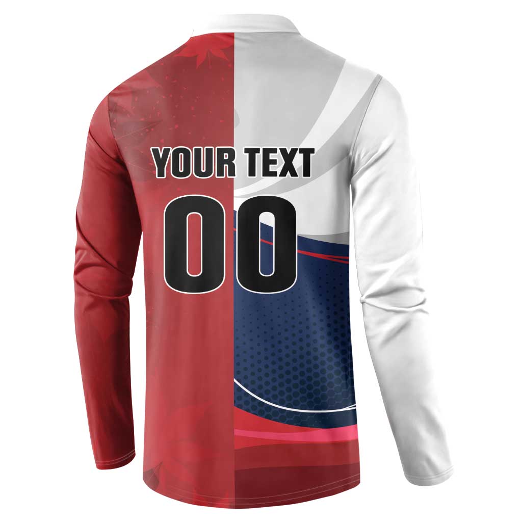 Custom Rugby France And Canada Button Sweatshirt Le XV de France Vs Canucks