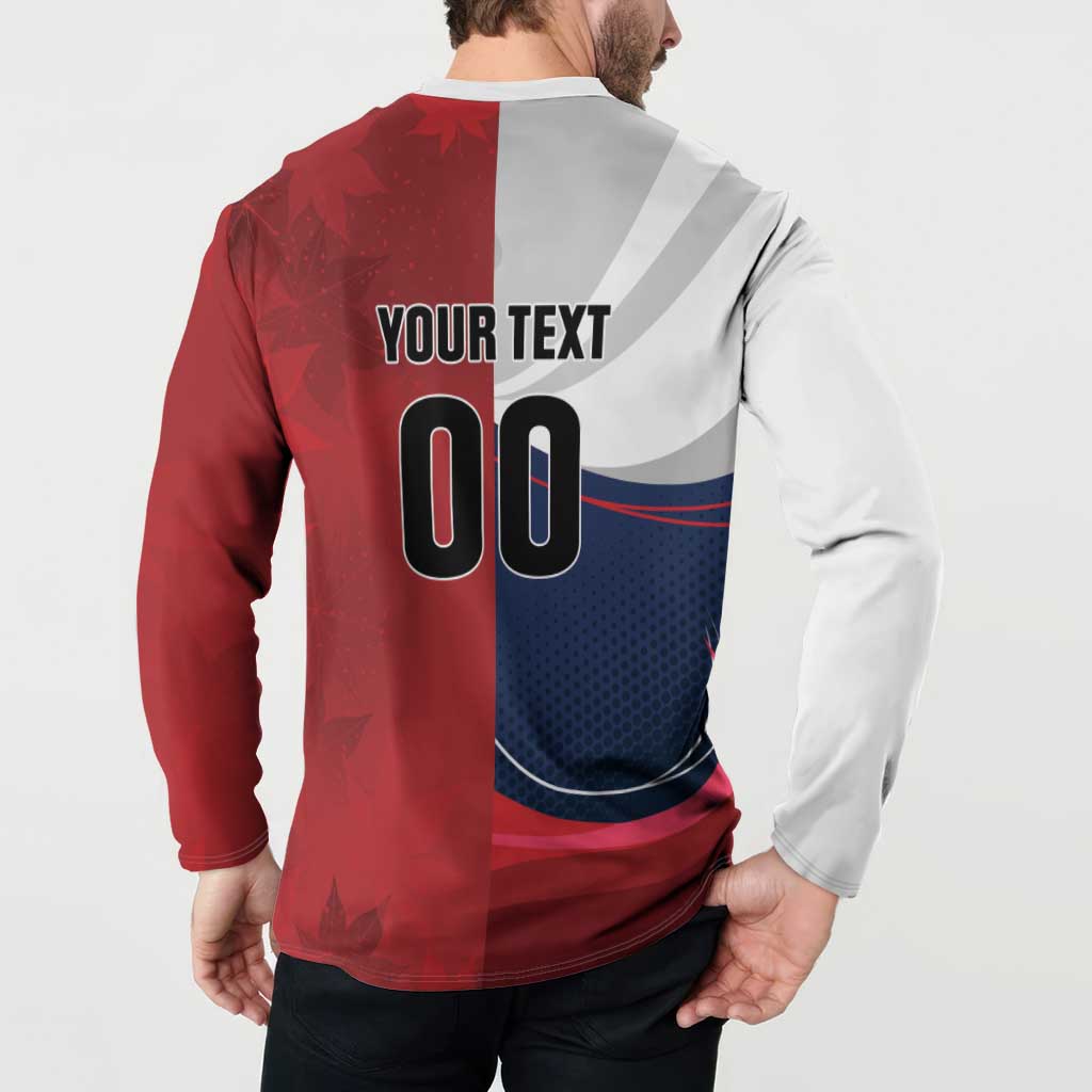 Custom Rugby France And Canada Button Sweatshirt Le XV de France Vs Canucks