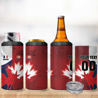 Custom Rugby France And Canada 4 in 1 Can Cooler Tumbler Le XV de France Vs Canucks