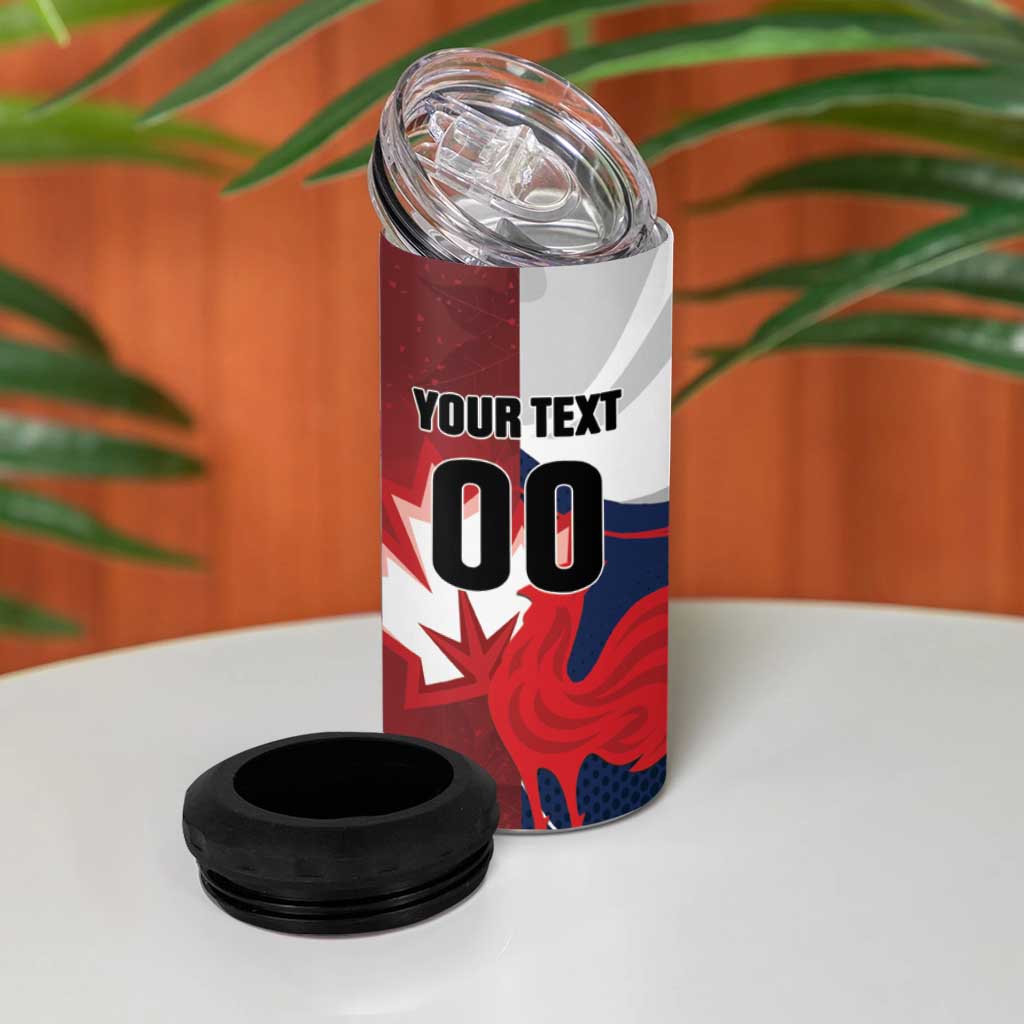 Custom Rugby France And Canada 4 in 1 Can Cooler Tumbler Le XV de France Vs Canucks
