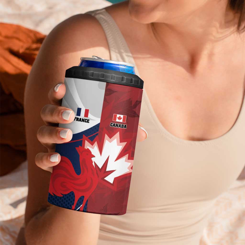 Custom Rugby France And Canada 4 in 1 Can Cooler Tumbler Le XV de France Vs Canucks