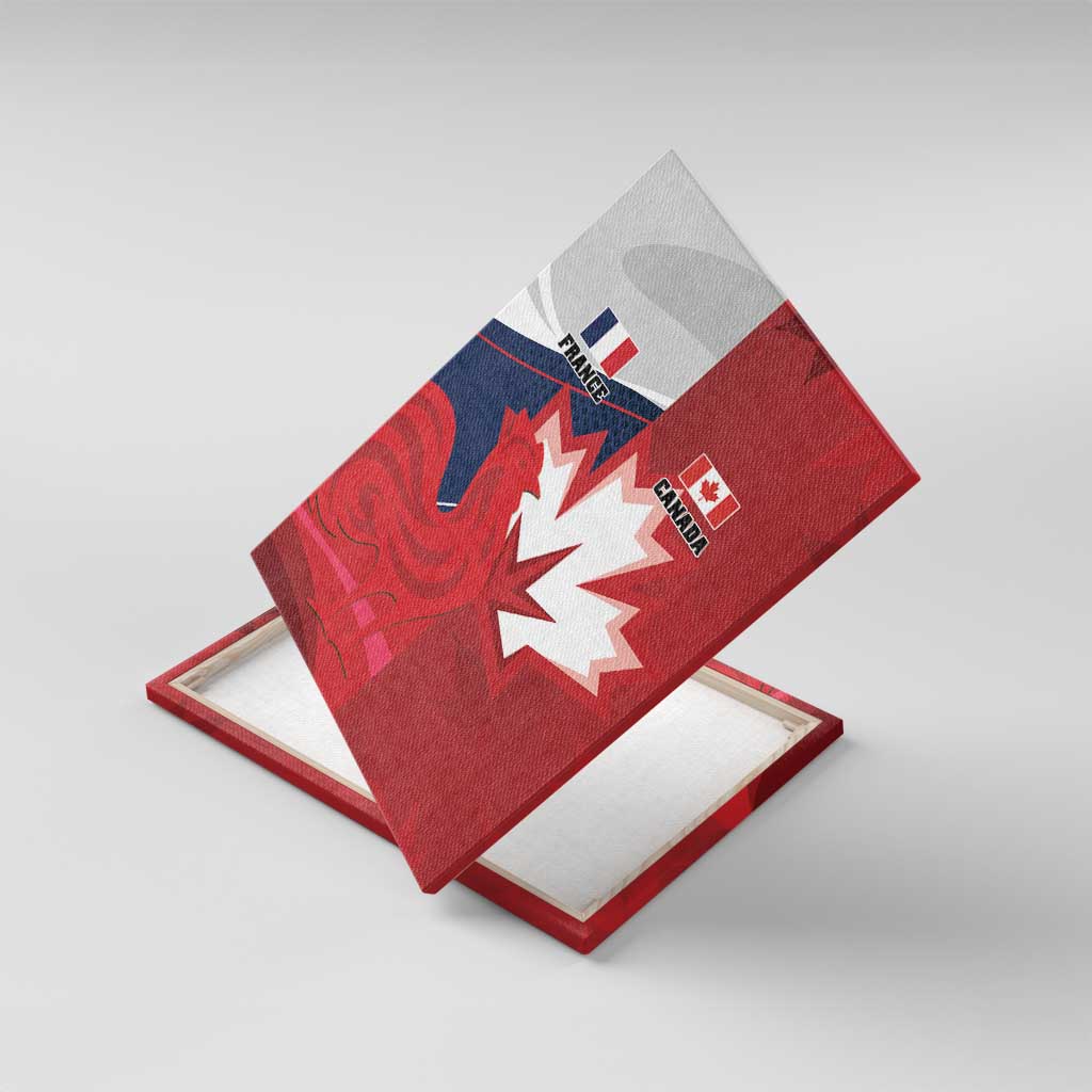 Rugby France And Canada Canvas Wall Art Le XV de France Vs Canucks