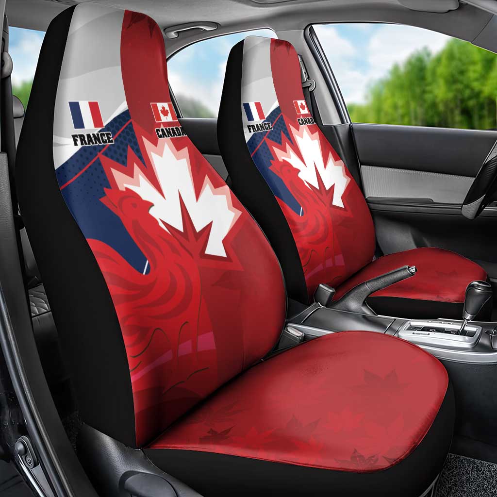 Rugby France And Canada Car Seat Cover Le XV de France Vs Canucks