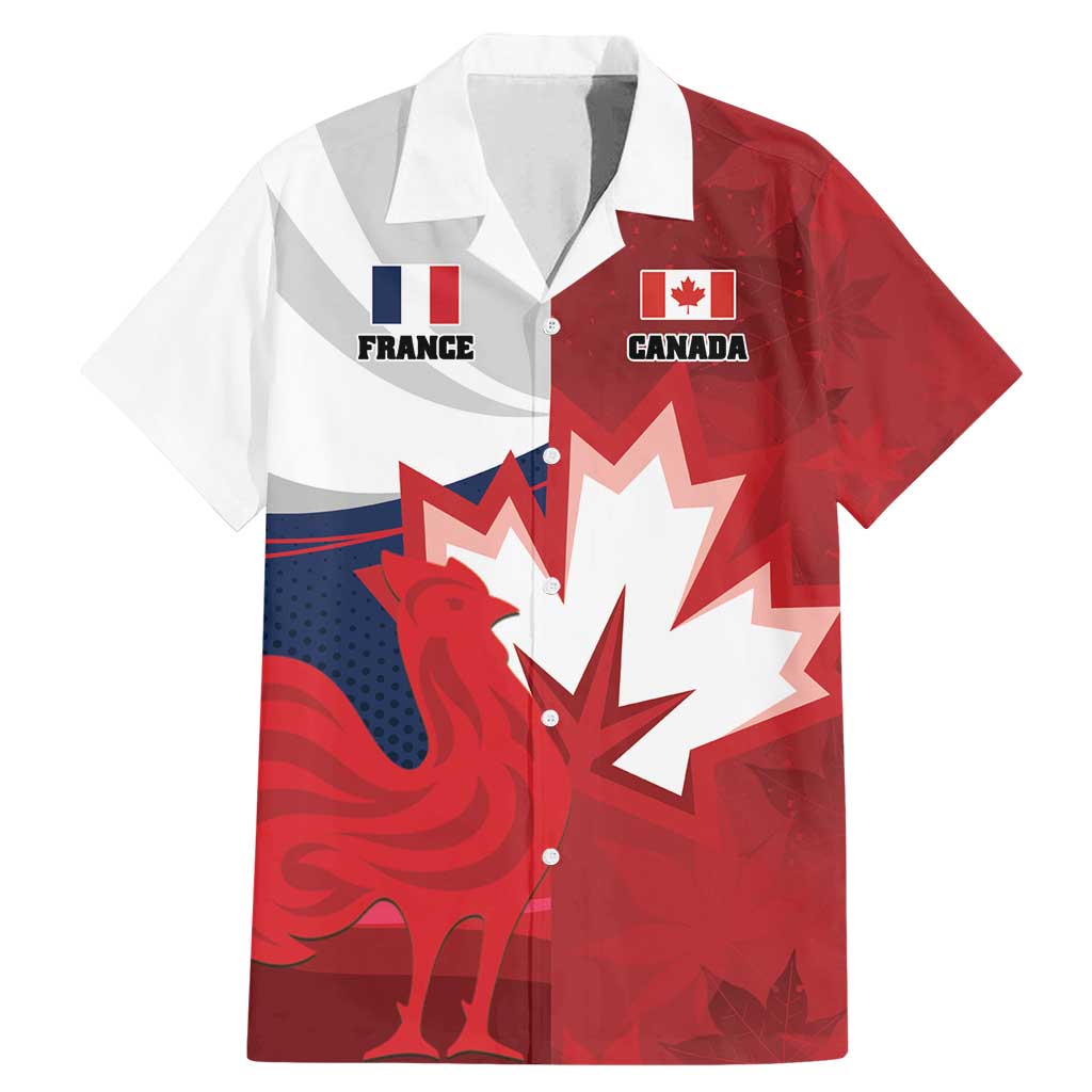 Custom Rugby France And Canada Family Matching Mermaid Dress and Hawaiian Shirt Le XV de France Vs Canucks