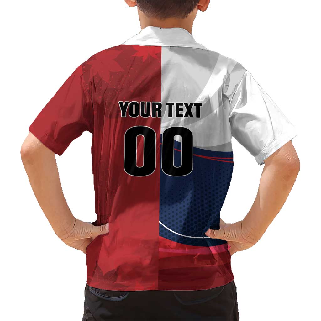 Custom Rugby France And Canada Family Matching Short Sleeve Bodycon Dress and Hawaiian Shirt Le XV de France Vs Canucks