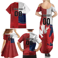 Custom Rugby France And Canada Family Matching Summer Maxi Dress and Hawaiian Shirt Le XV de France Vs Canucks