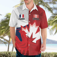 Custom Rugby France And Canada Hawaiian Shirt Le XV de France Vs Canucks