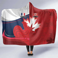 Rugby France And Canada Hooded Blanket Le XV de France Vs Canucks