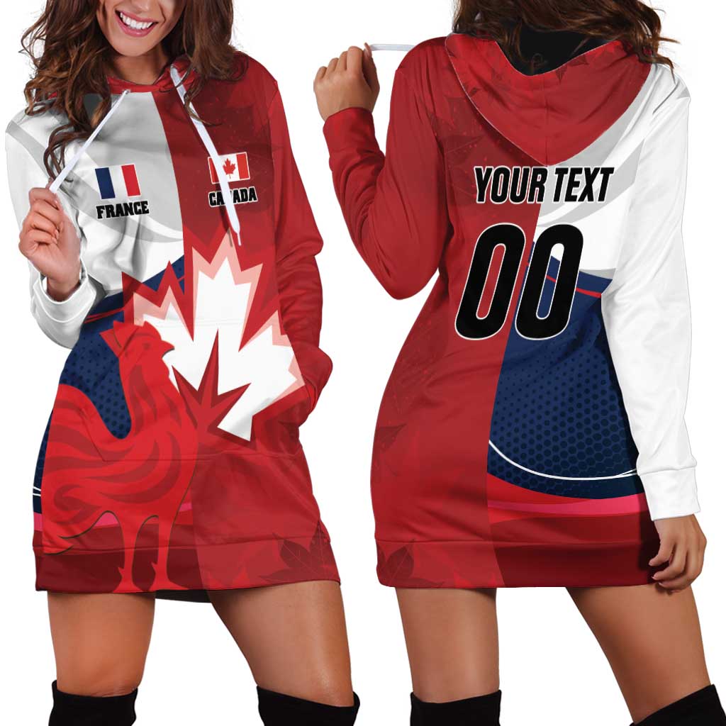 Custom Rugby France And Canada Hoodie Dress Le XV de France Vs Canucks