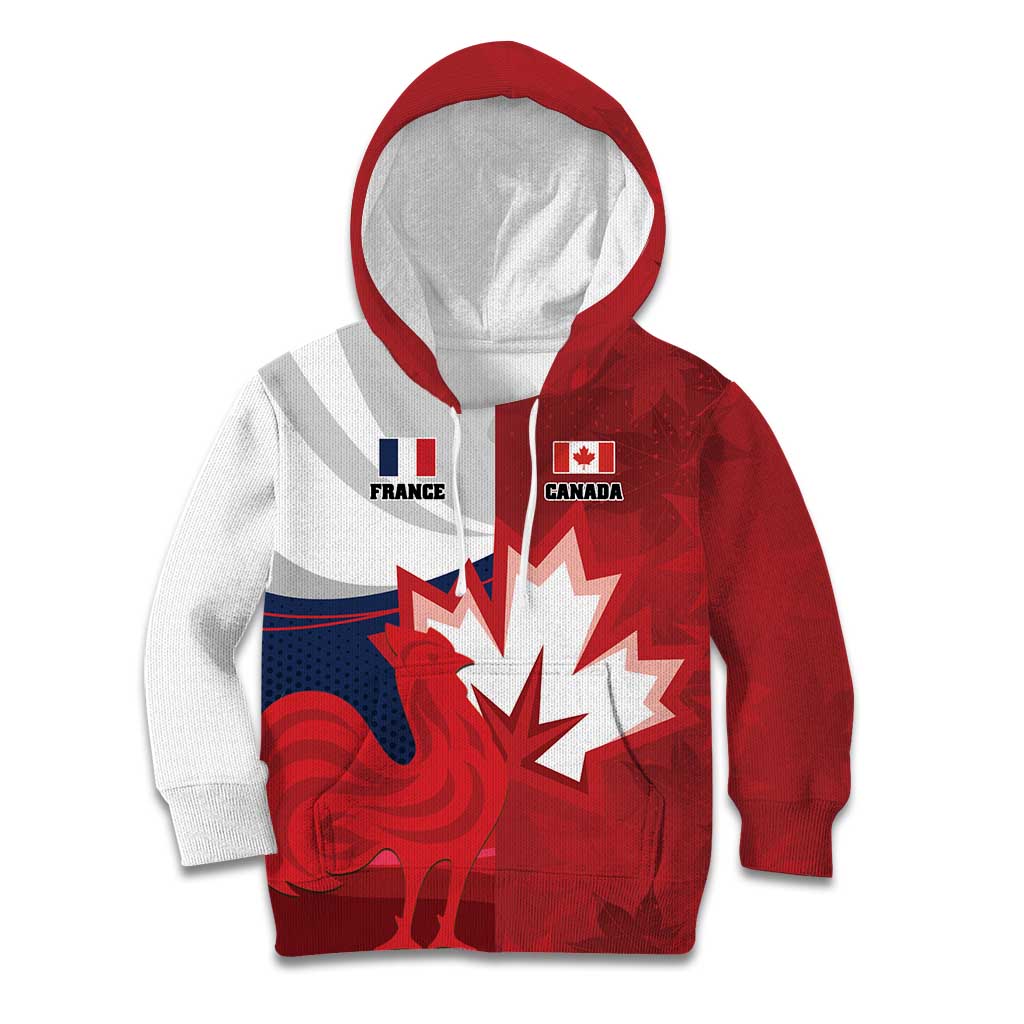Custom Rugby France And Canada Kid Hoodie Le XV de France Vs Canucks