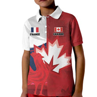 Custom Rugby France And Canada Kid Polo Shirt Le XV de France Vs Canucks