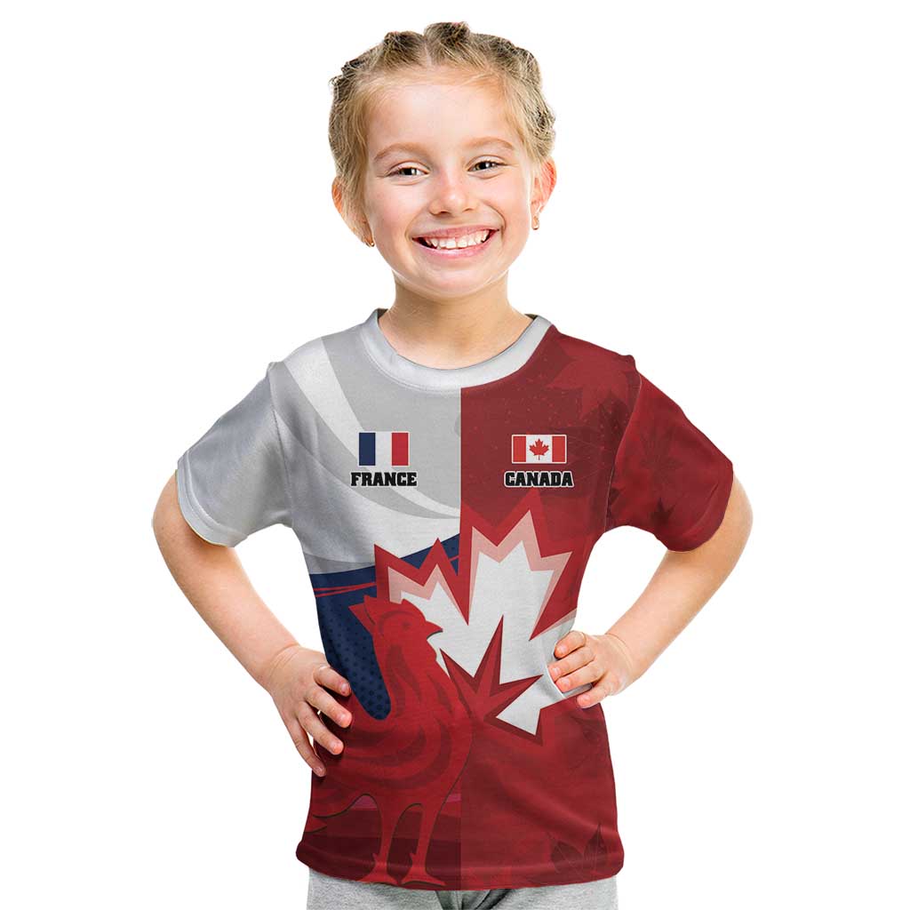 Custom Rugby France And Canada Kid T Shirt Le XV de France Vs Canucks