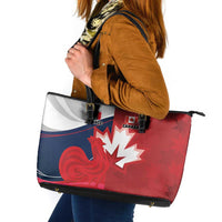 Rugby France And Canada Leather Tote Bag Le XV de France Vs Canucks