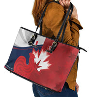 Rugby France And Canada Leather Tote Bag Le XV de France Vs Canucks