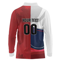 Custom Rugby France And Canada Long Sleeve Polo Shirt Le XV de France Vs Canucks