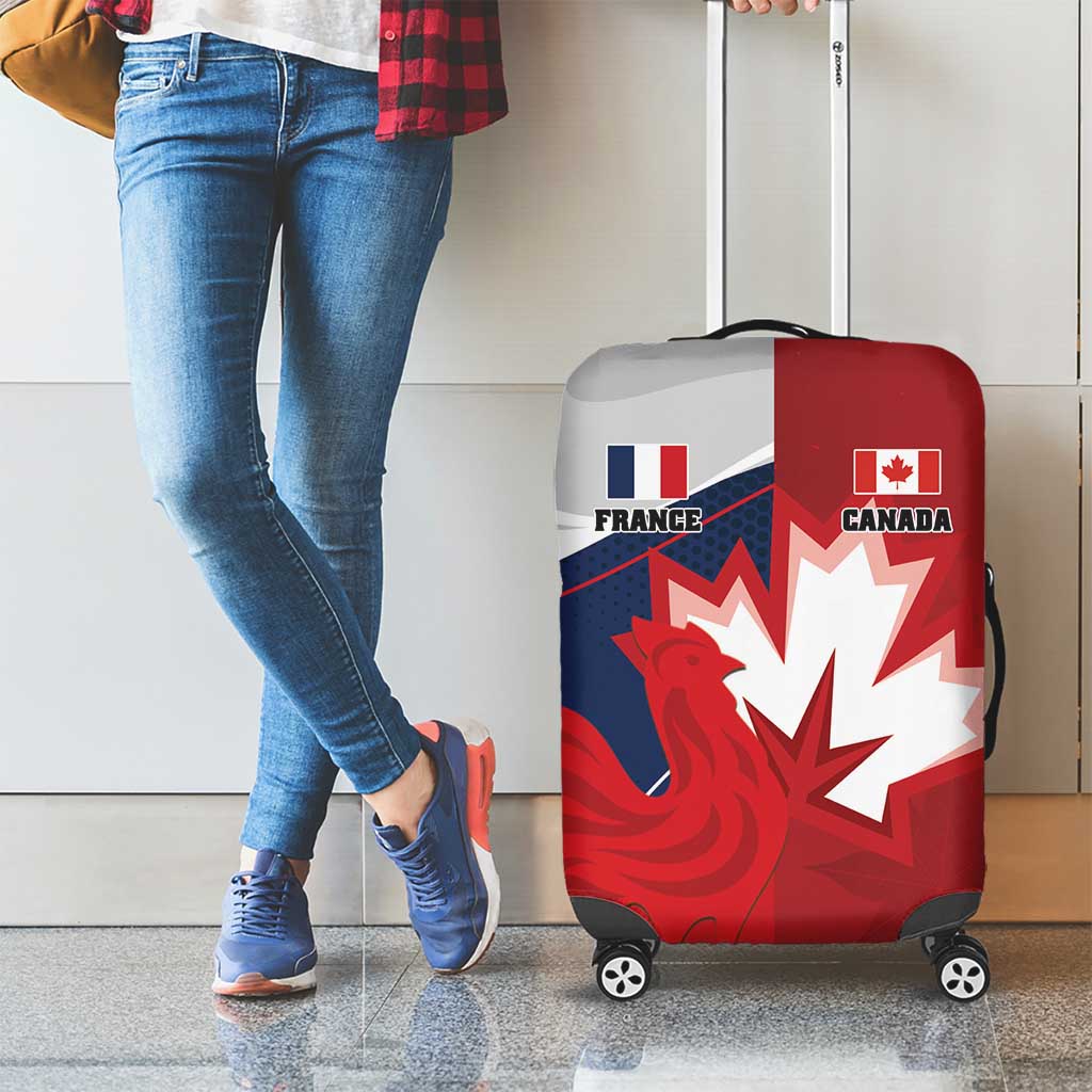 Rugby France And Canada Luggage Cover Le XV de France Vs Canucks