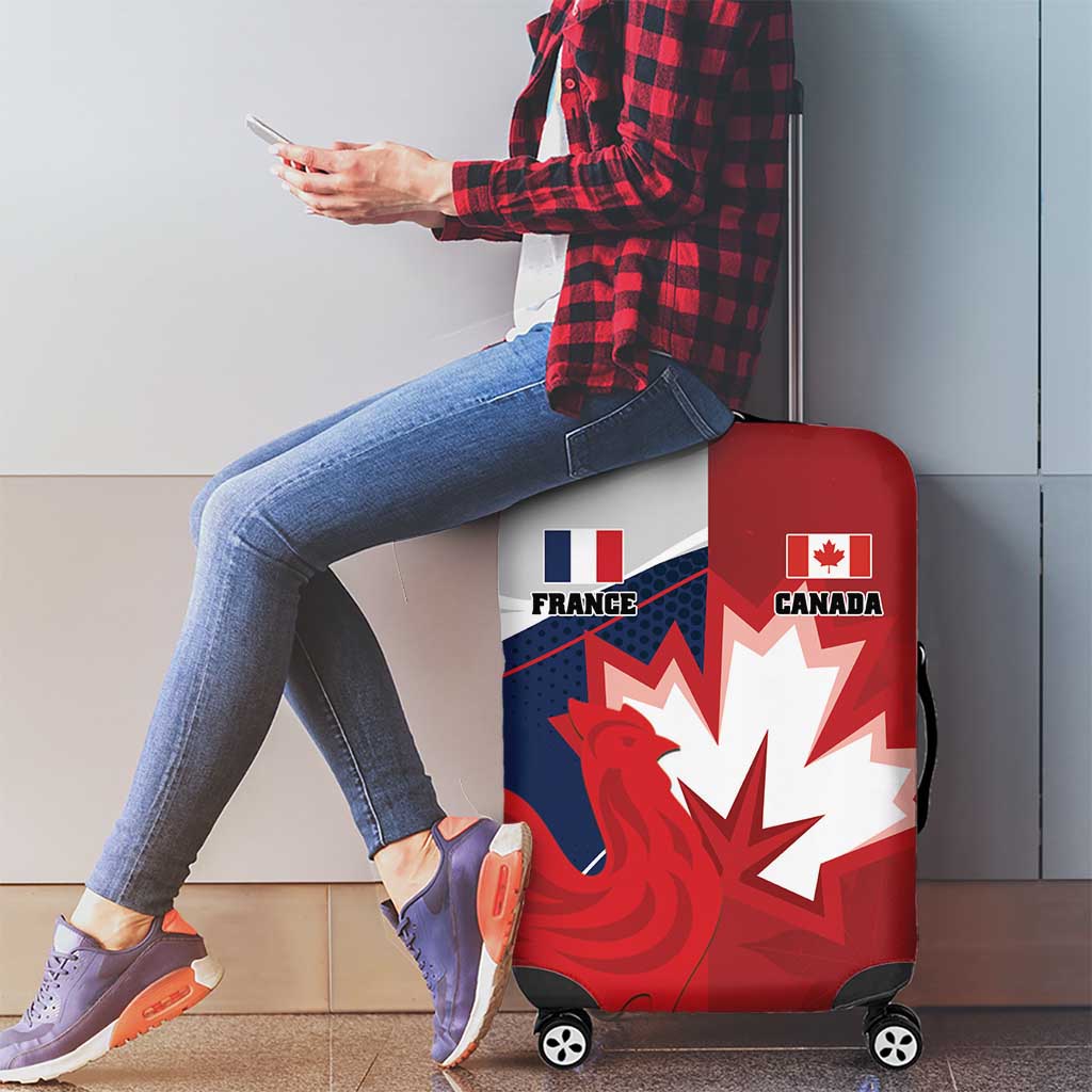 Rugby France And Canada Luggage Cover Le XV de France Vs Canucks