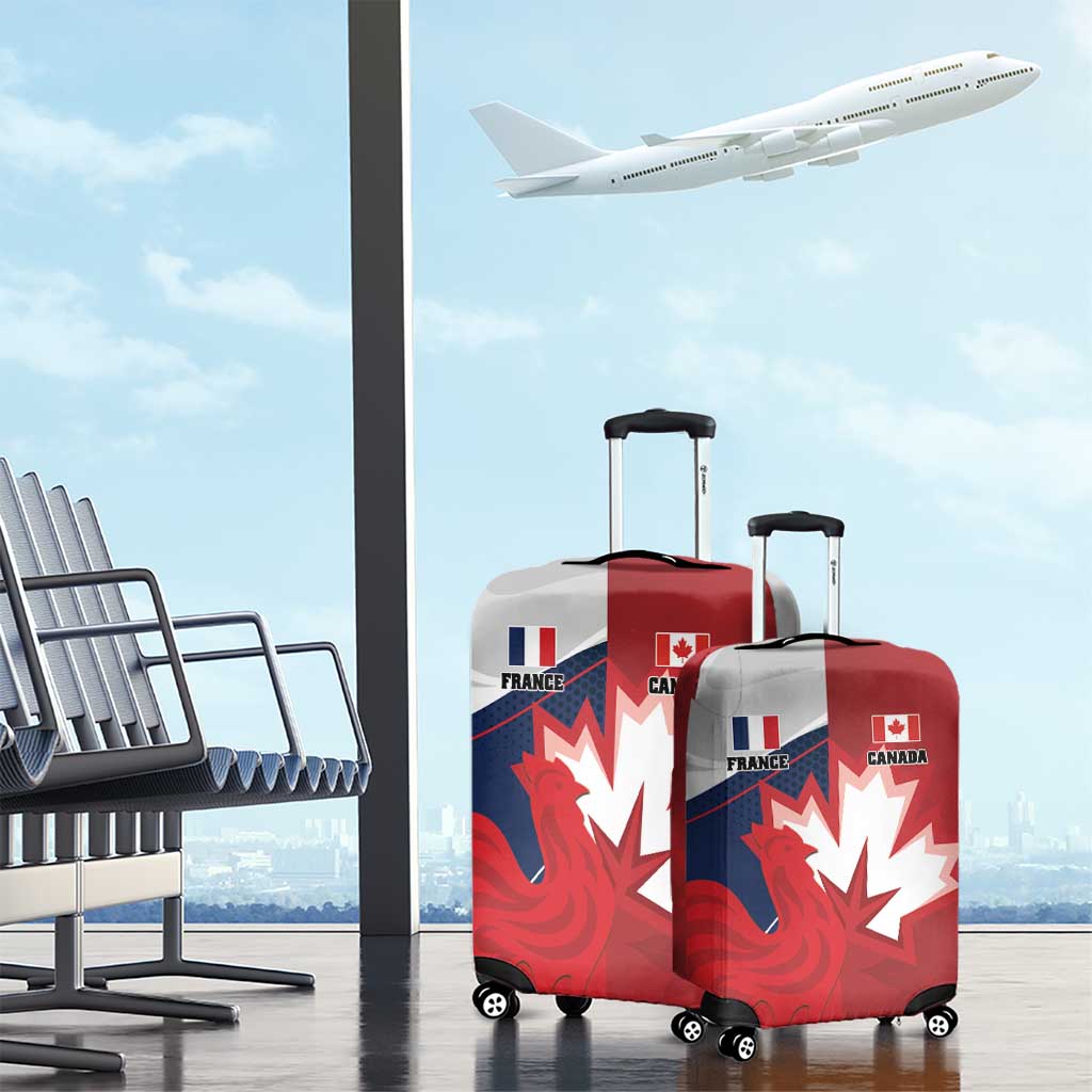 Rugby France And Canada Luggage Cover Le XV de France Vs Canucks