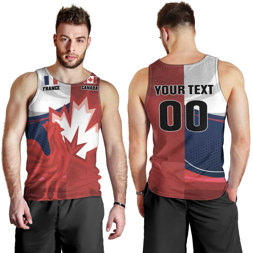 Custom Rugby France And Canada Men Tank Top Le XV de France Vs Canucks