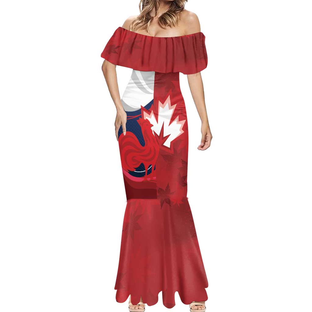 Custom Rugby France And Canada Mermaid Dress Le XV de France Vs Canucks