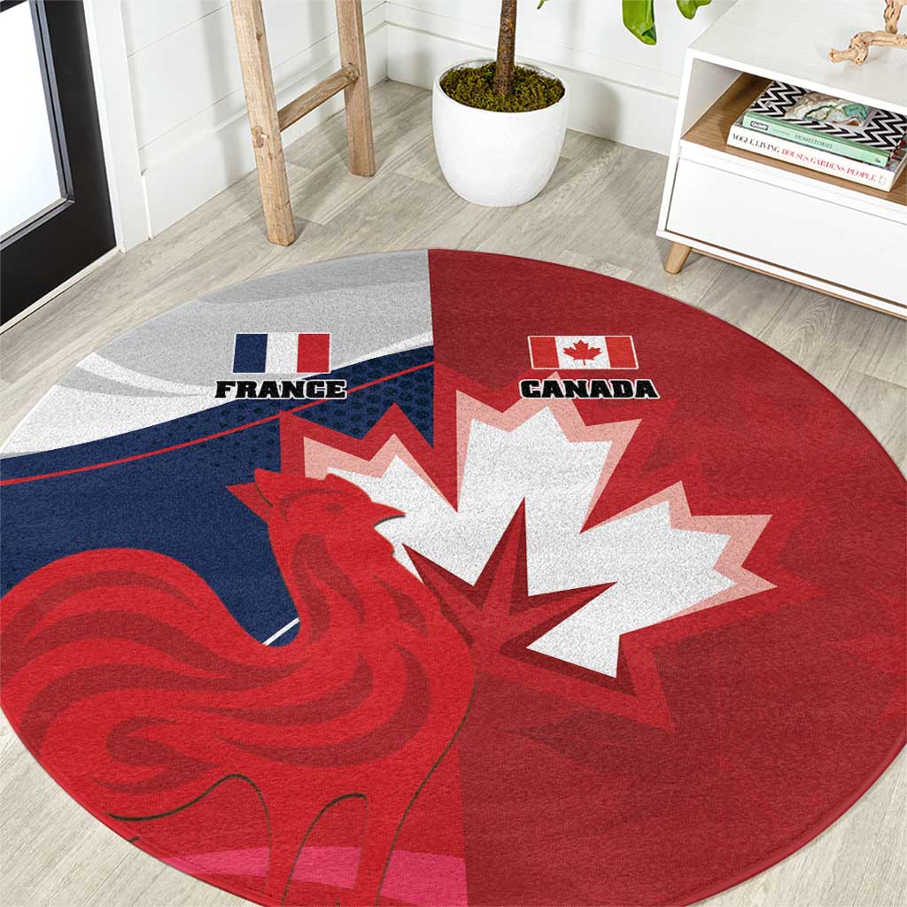 Rugby France And Canada Round Carpet Le XV de France Vs Canucks
