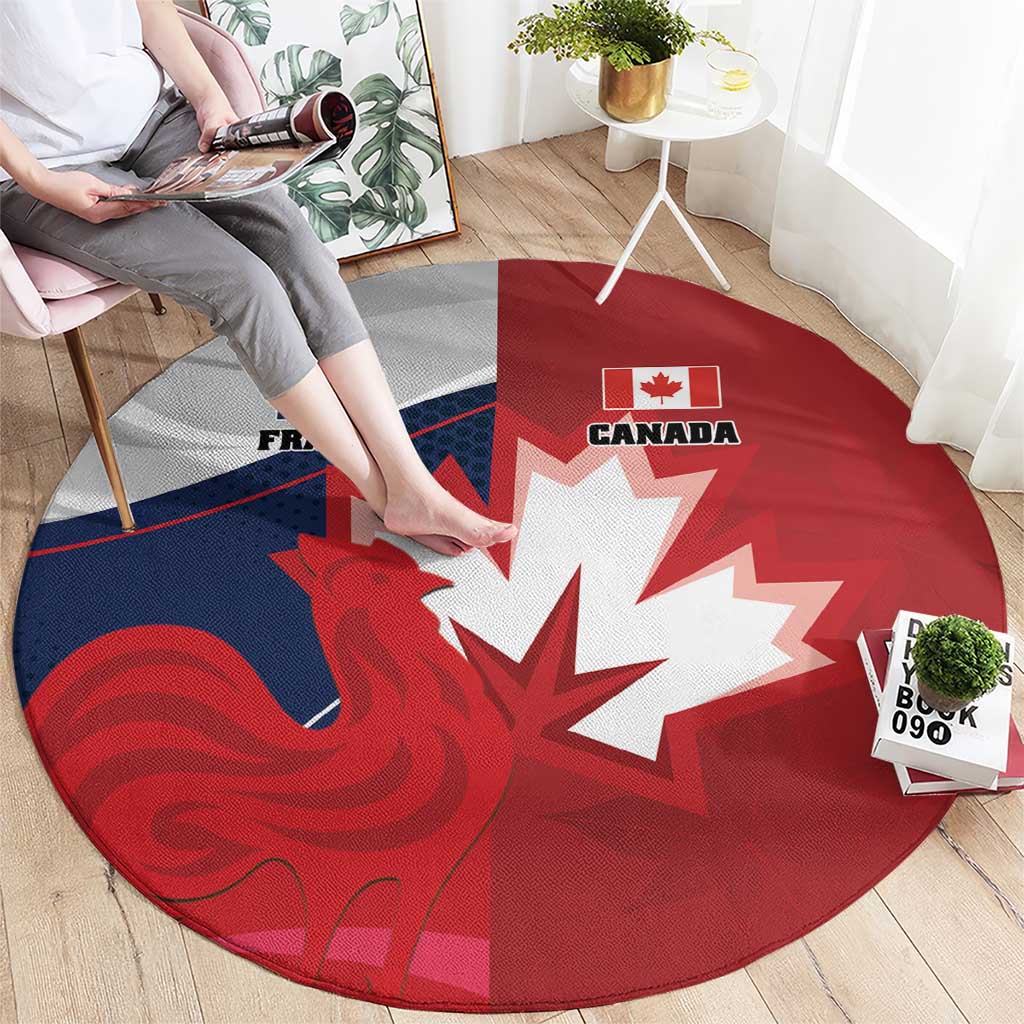 Rugby France And Canada Round Carpet Le XV de France Vs Canucks