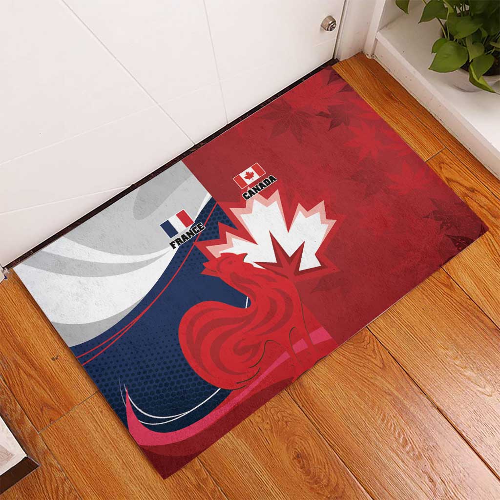 Rugby France And Canada Rubber Doormat Le XV de France Vs Canucks