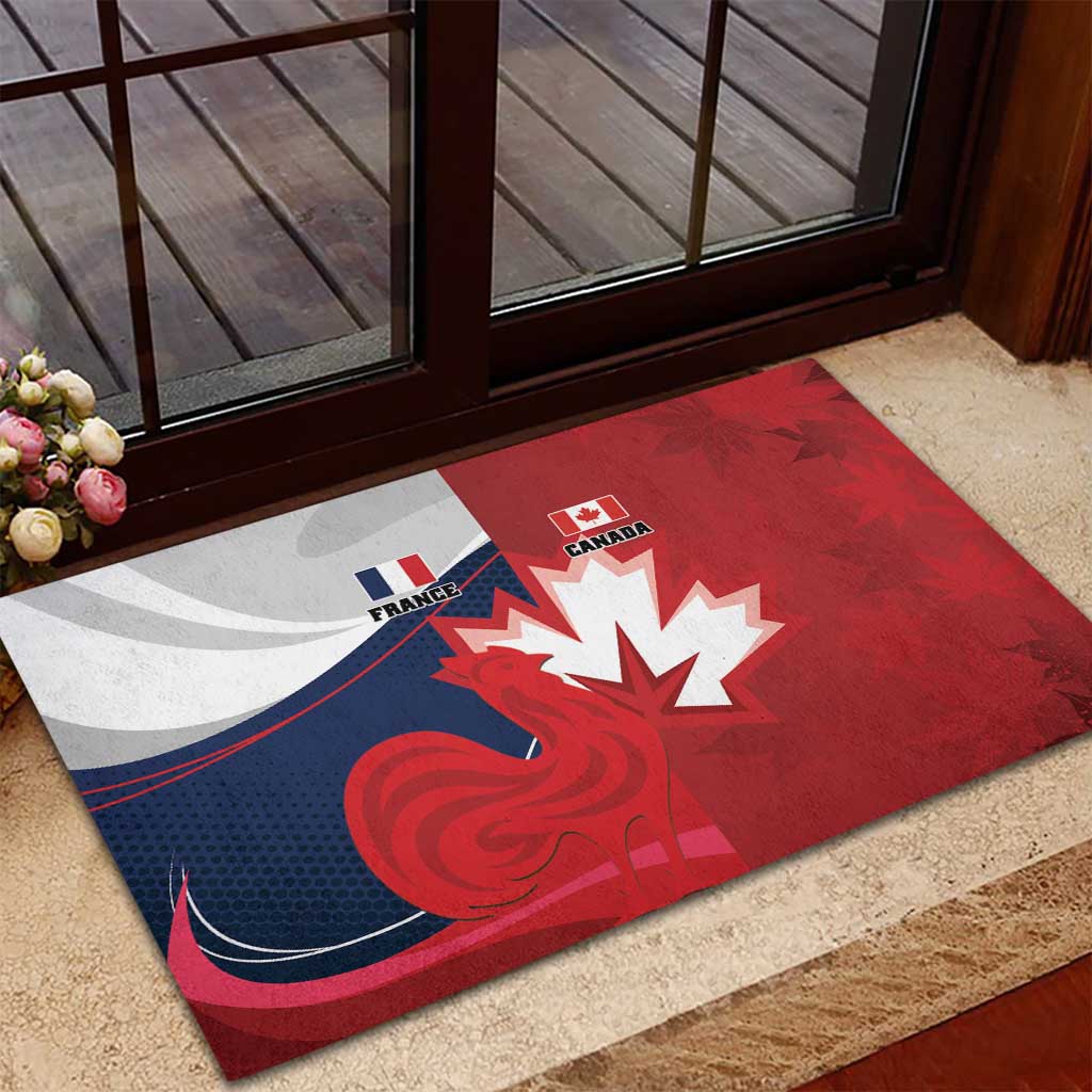Rugby France And Canada Rubber Doormat Le XV de France Vs Canucks