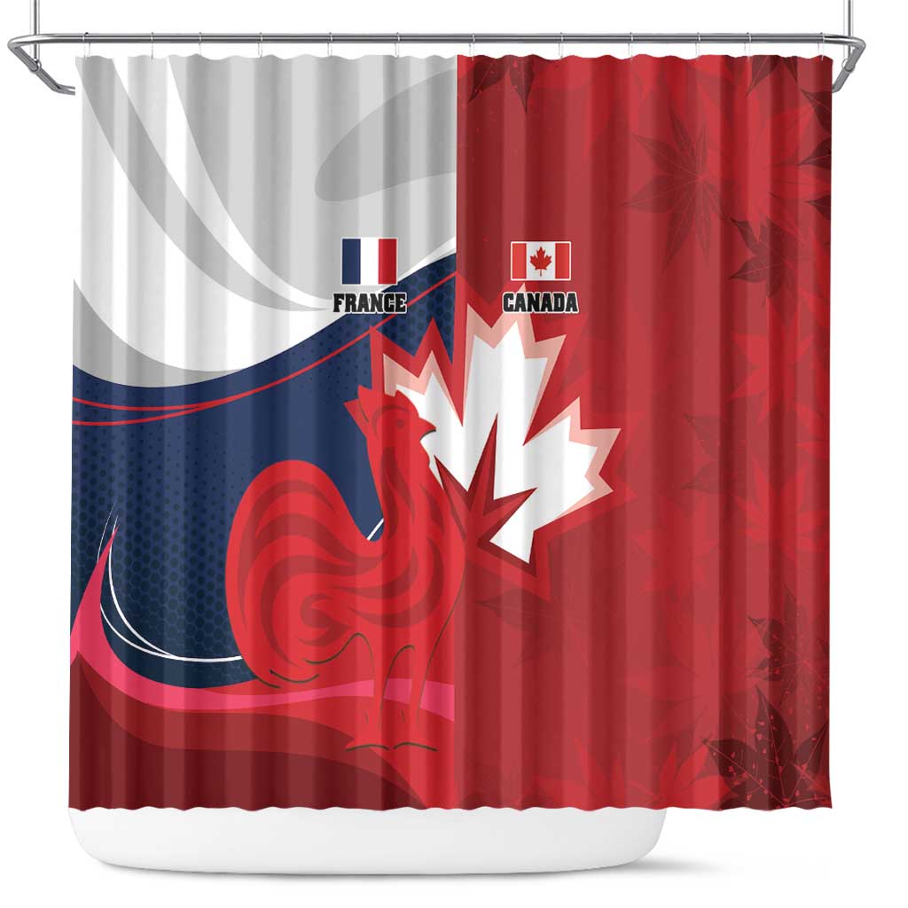 Rugby France And Canada Shower Curtain Le XV de France Vs Canucks
